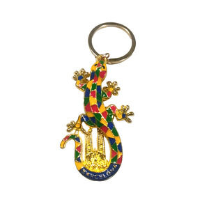 Barcelona Lizard Colorful Metal Hollow Spain Keychain
